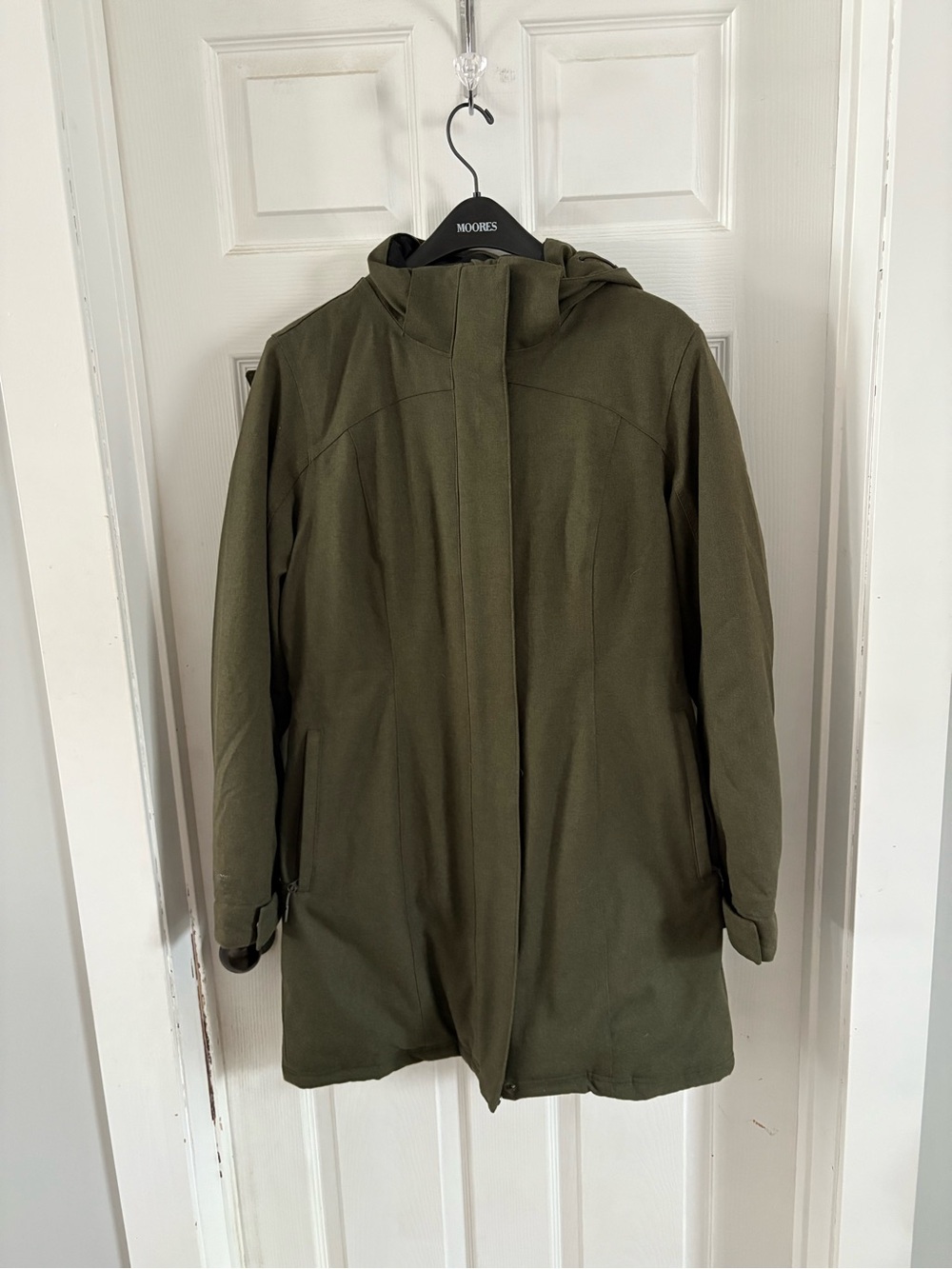 Women's Olive Hooded Ski Jacket - Insulated Winter Coat